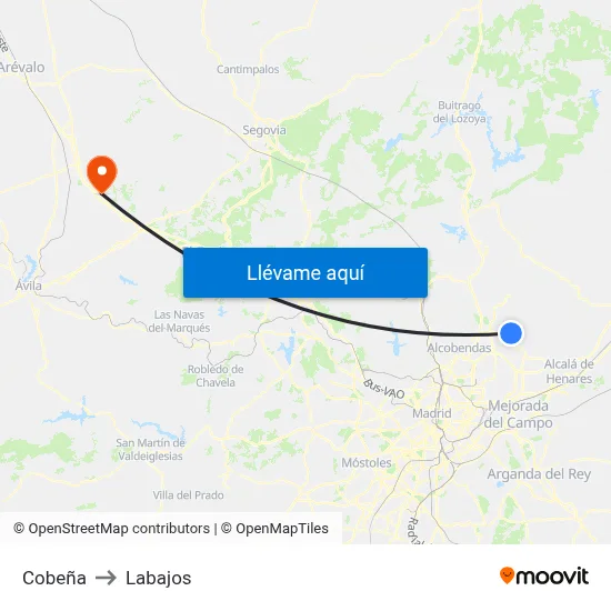 Cobeña to Labajos map