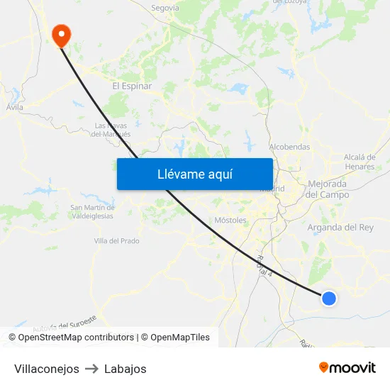 Villaconejos to Labajos map