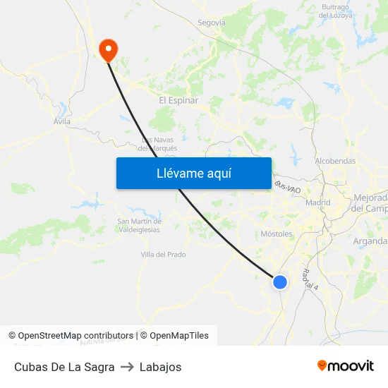 Cubas De La Sagra to Labajos map