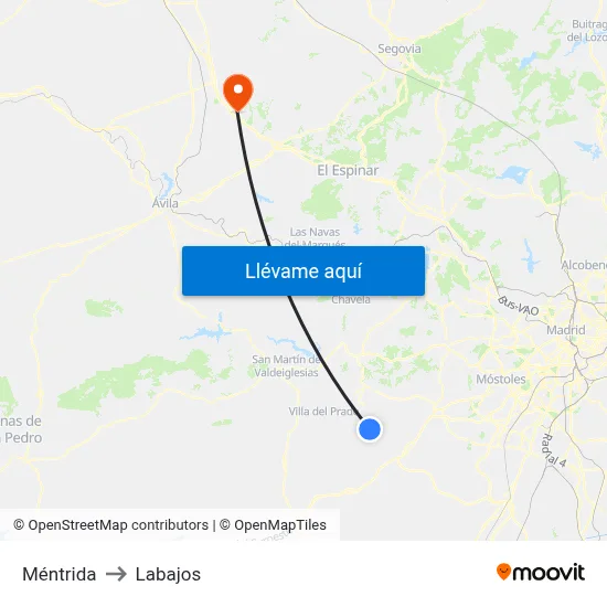 Méntrida to Labajos map