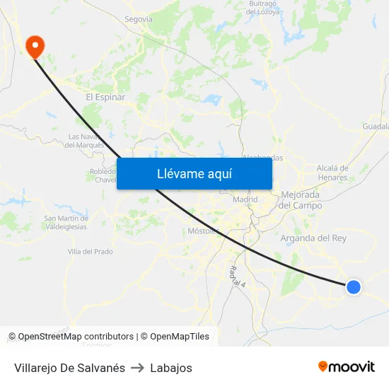 Villarejo De Salvanés to Labajos map