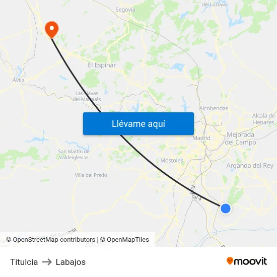Titulcia to Labajos map