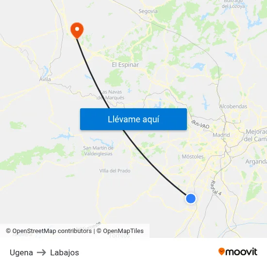Ugena to Labajos map