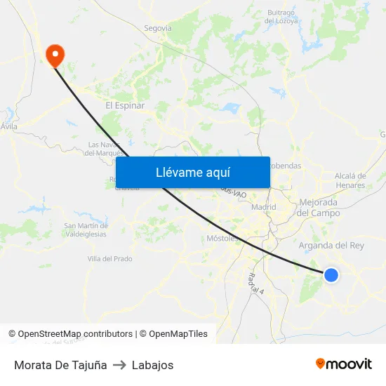 Morata De Tajuña to Labajos map