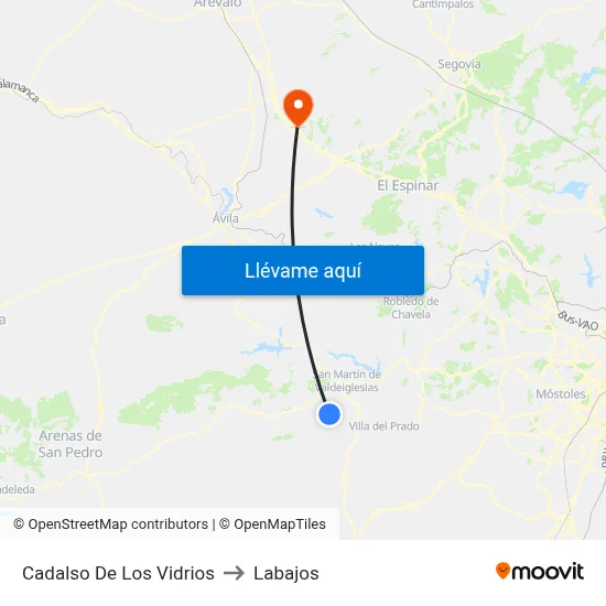 Cadalso De Los Vidrios to Labajos map
