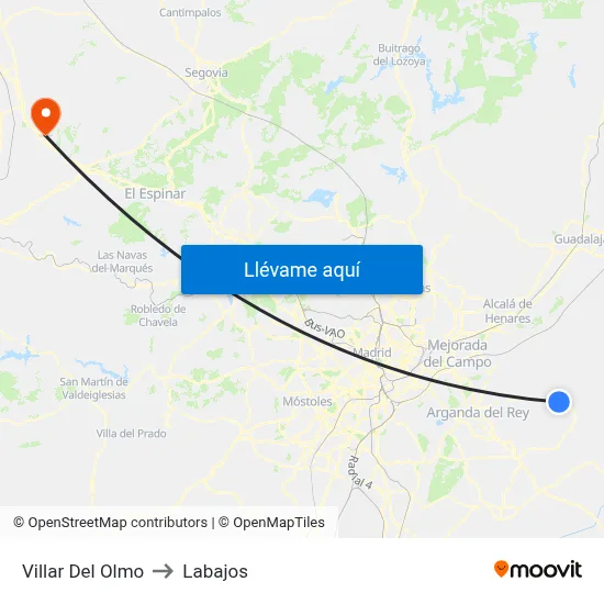 Villar Del Olmo to Labajos map