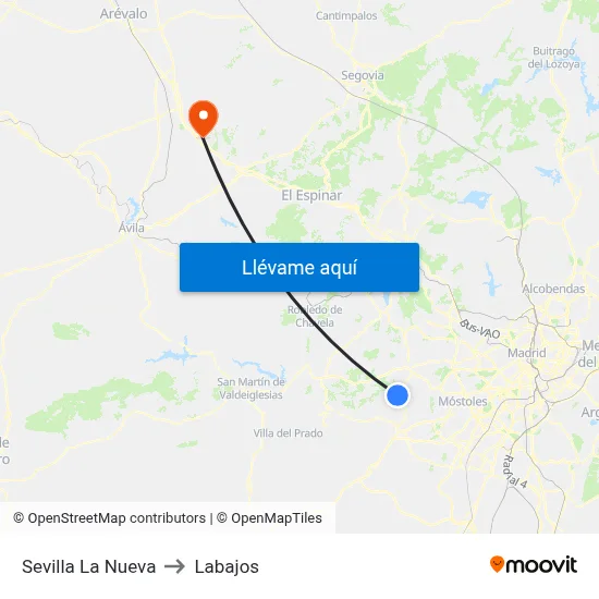 Sevilla La Nueva to Labajos map