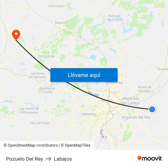 Pozuelo Del Rey to Labajos map