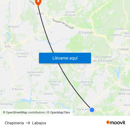 Chapinería to Labajos map