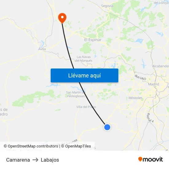 Camarena to Labajos map