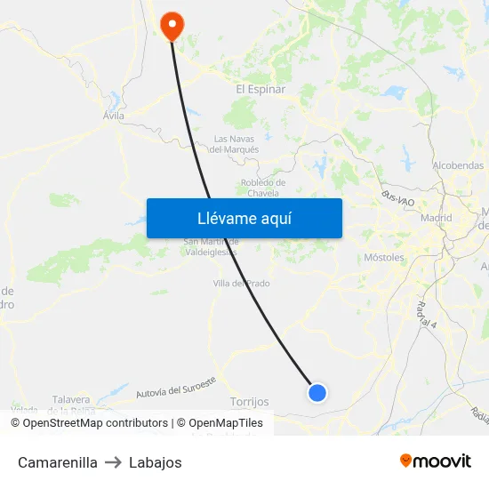 Camarenilla to Labajos map