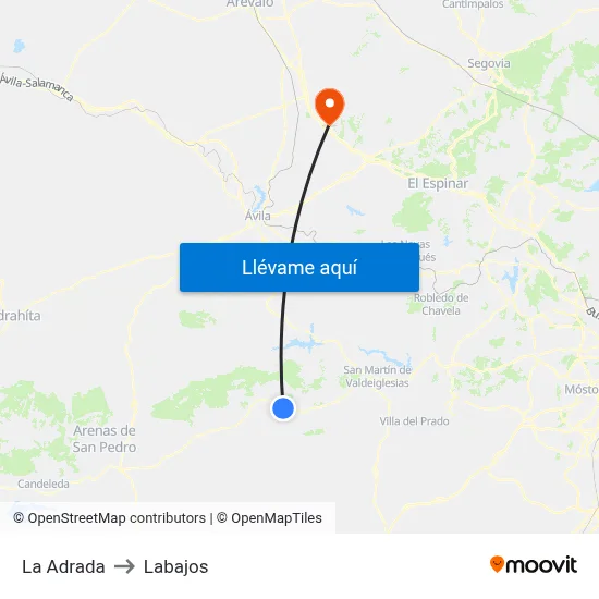La Adrada to Labajos map