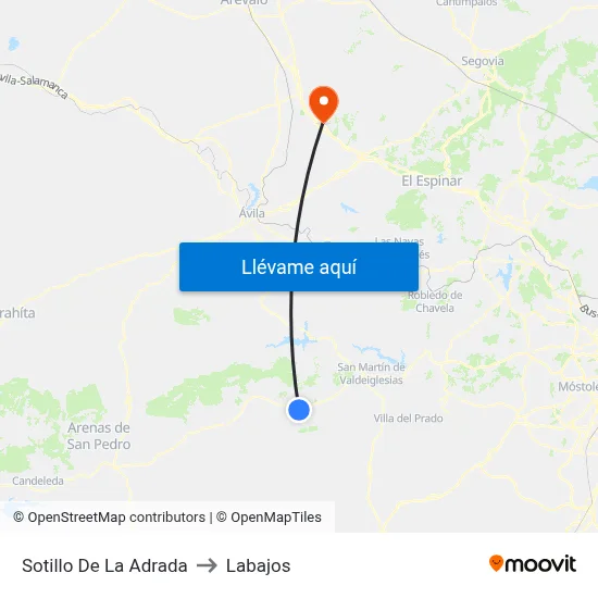 Sotillo De La Adrada to Labajos map