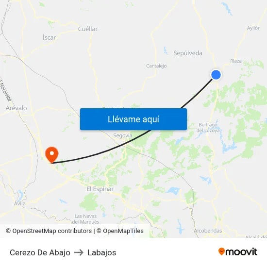 Cerezo De Abajo to Labajos map