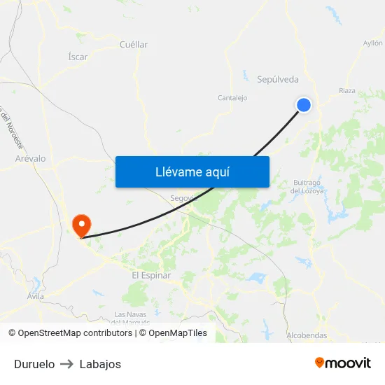 Duruelo to Labajos map