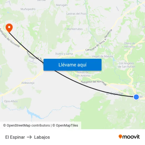 El Espinar to Labajos map