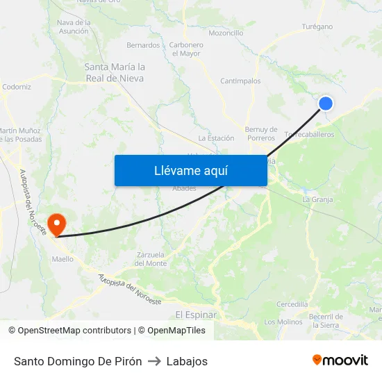 Santo Domingo De Pirón to Labajos map