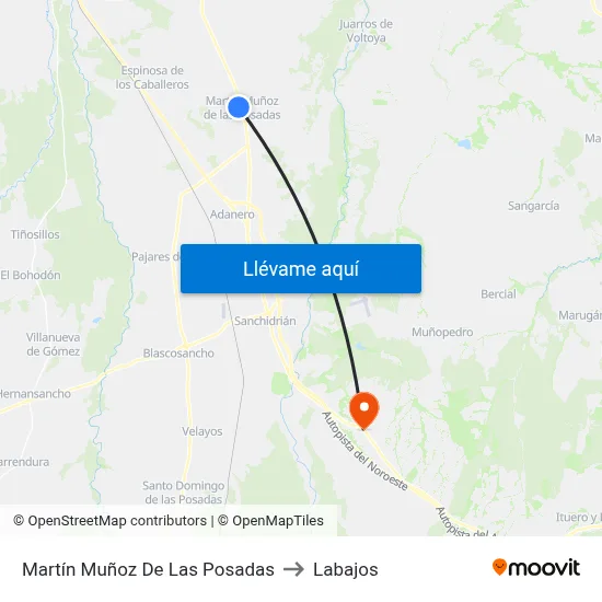 Martín Muñoz De Las Posadas to Labajos map