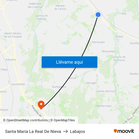 Santa María La Real De Nieva to Labajos map