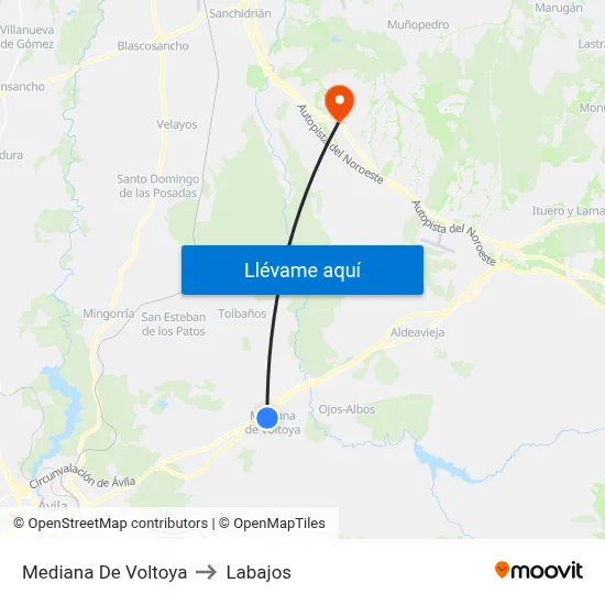 Mediana De Voltoya to Labajos map