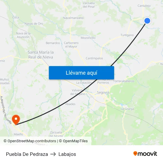 Puebla De Pedraza to Labajos map