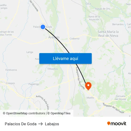 Palacios De Goda to Labajos map
