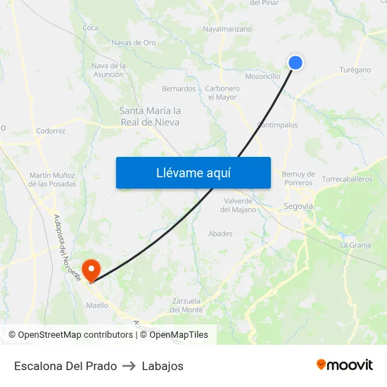 Escalona Del Prado to Labajos map