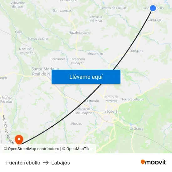 Fuenterrebollo to Labajos map