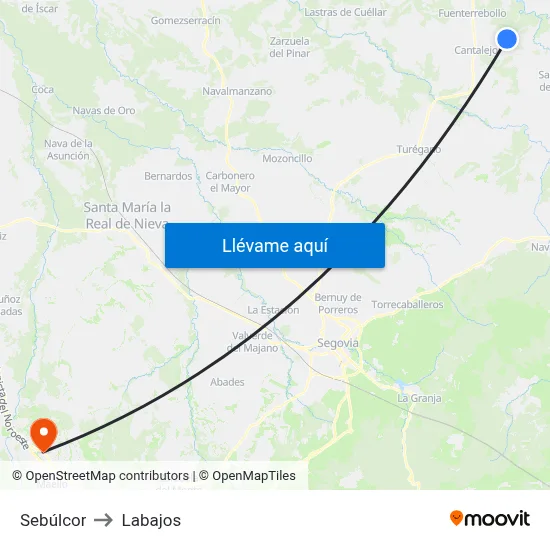Sebúlcor to Labajos map