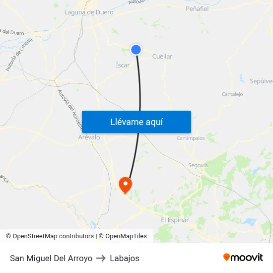 San Miguel Del Arroyo to Labajos map