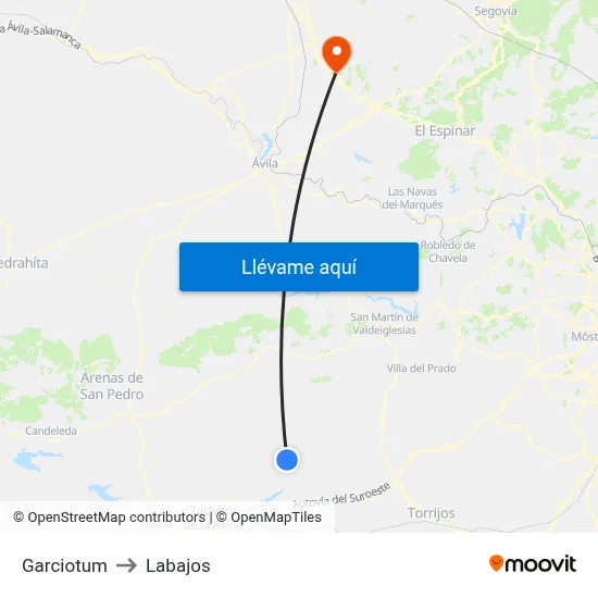 Garciotum to Labajos map