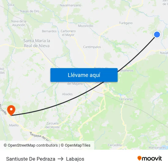 Santiuste De Pedraza to Labajos map