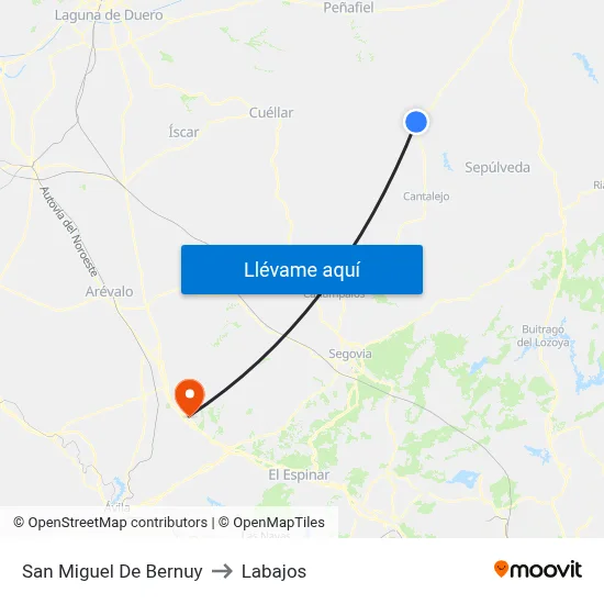 San Miguel De Bernuy to Labajos map