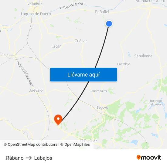 Rábano to Labajos map