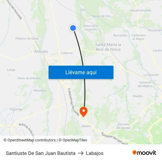 Santiuste De San Juan Bautista to Labajos map