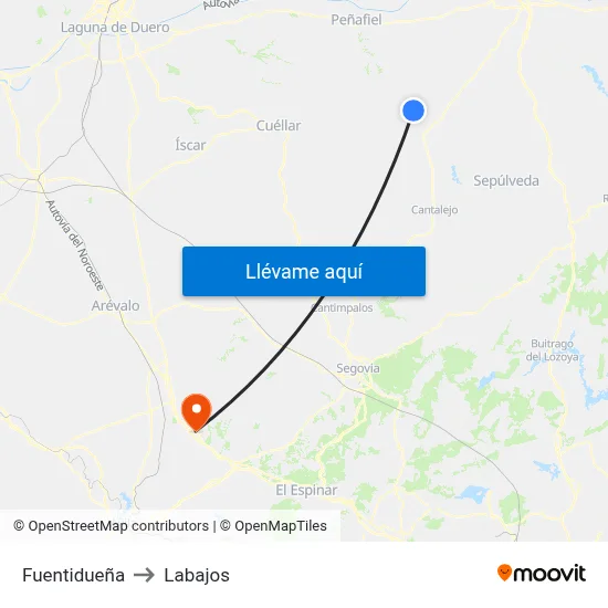 Fuentidueña to Labajos map