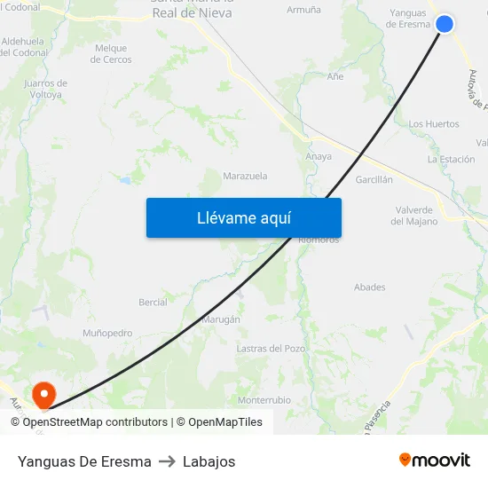 Yanguas De Eresma to Labajos map