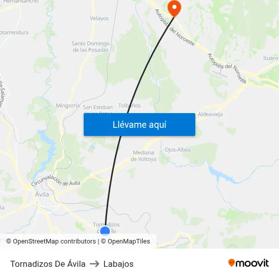 Tornadizos De Ávila to Labajos map