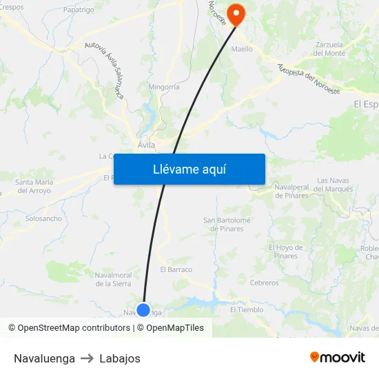 Navaluenga to Labajos map