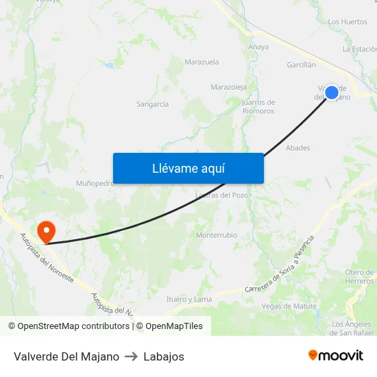 Valverde Del Majano to Labajos map