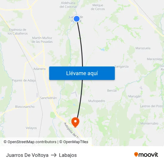 Juarros De Voltoya to Labajos map