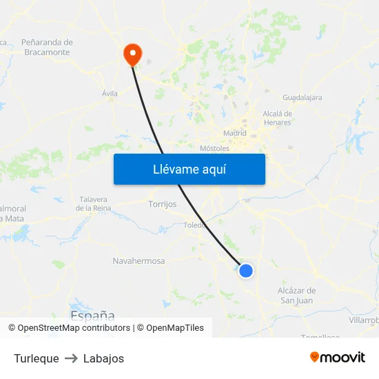 Turleque to Labajos map