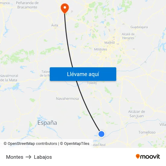 Montes to Labajos map