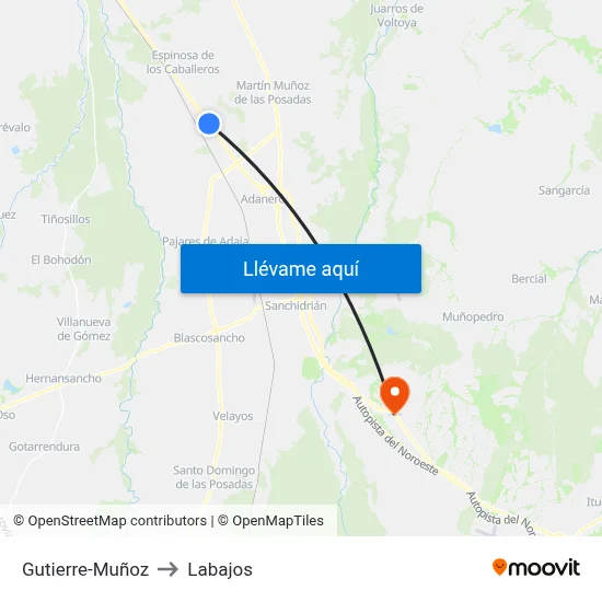 Gutierre-Muñoz to Labajos map