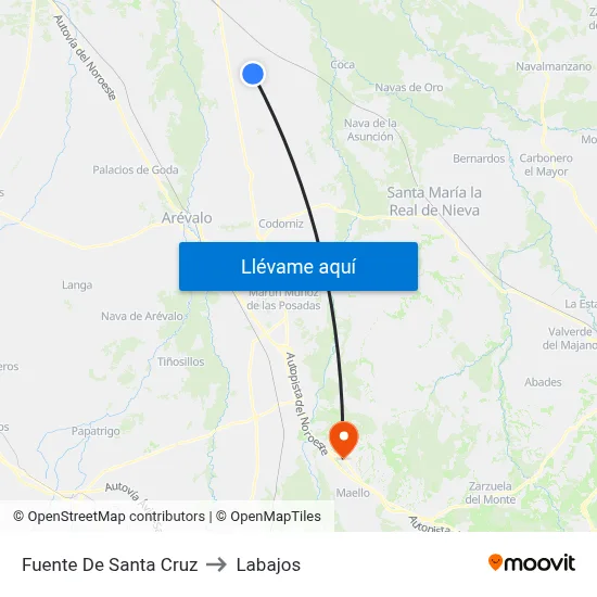 Fuente De Santa Cruz to Labajos map