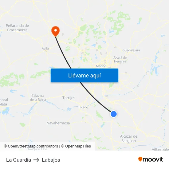 La Guardia to Labajos map