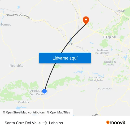 Santa Cruz Del Valle to Labajos map