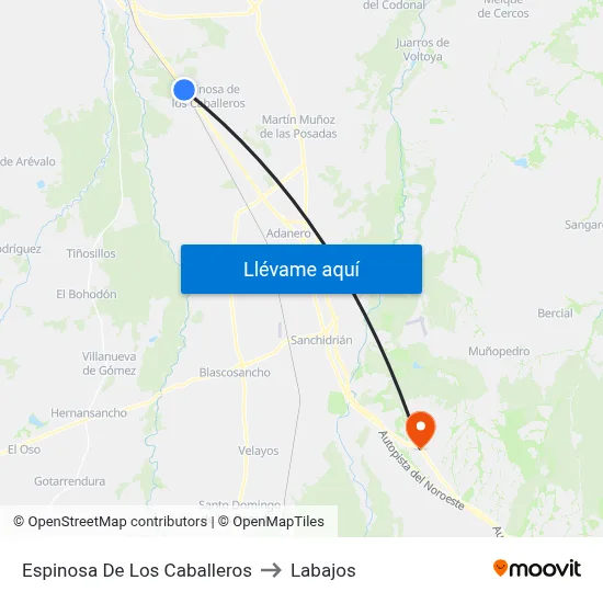 Espinosa De Los Caballeros to Labajos map