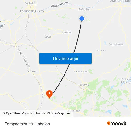 Fompedraza to Labajos map