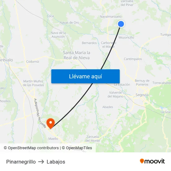 Pinarnegrillo to Labajos map